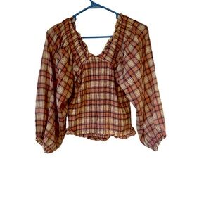 Plaid Crop Top Size Medium Pre Loved